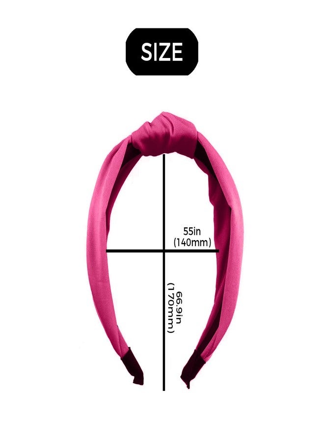 LINYUEARUI 6PCS Fashion Top Knot Headbands, Hot Pink Top Knot Decorative Hair Accessories Fabric Headband, Yoga Elastic Headbands, Christmas and Birthday Party Supplies Hair Accessories - Image 2
